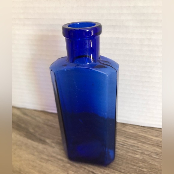 Vintage Cobalt Glass Medicine Bottle - Picture 2 of 12